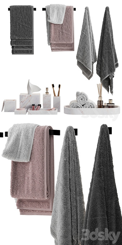 Bathroom decor, towel set 19